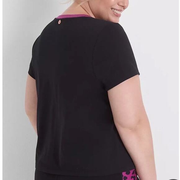 New Livi Womens Athletic Tee Crew Neck Short Sleeve Leopard 26/28 Lane Bryant - Picture 2 of 12